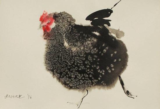 画完猫再画鸡:Endre Penovác的水墨鸡画