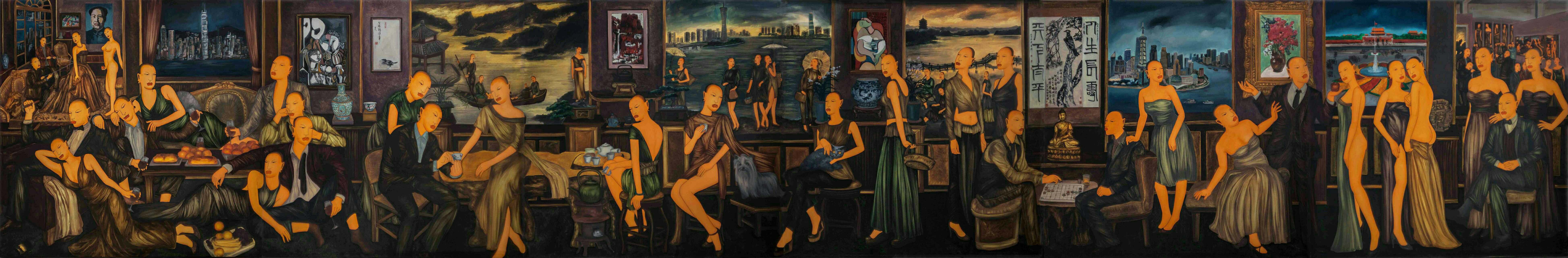 踏春图,200X1200CM,2014~2016
